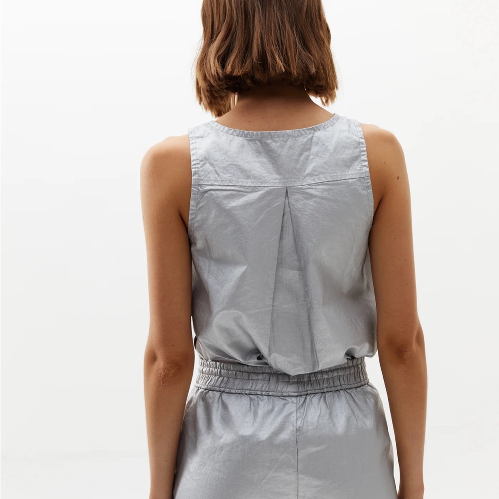 Metallic Coated Linen Tank - Picture 2 of 9
